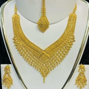 Traditional Gold-Tone Bridal Necklace Set
